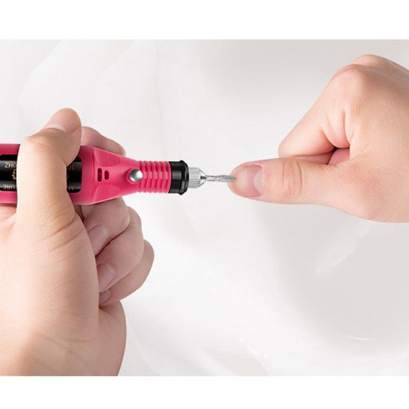 1 Set Power Professional Electric Manicure Machine Pen Pedicure Nail File Nail Tools 6 bits Drill Nail Drill Machine(US White)