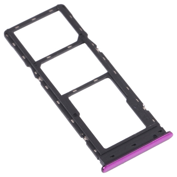 SIM Card Tray + SIM Card Tray + Micro SD Card Tray for Infinix Hot 10 Lite X657B(Purple)
