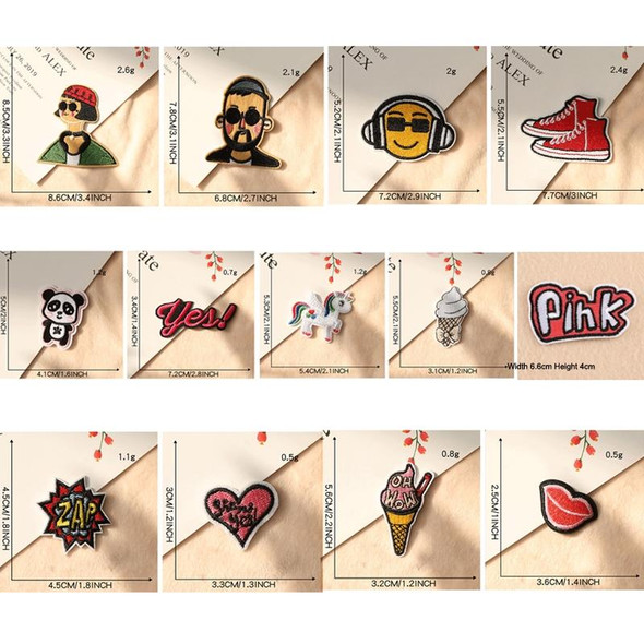 13PCS DIY Handmade Accessories Luggage Clothing Embroidery Cloth Stickers Style Random Delivery