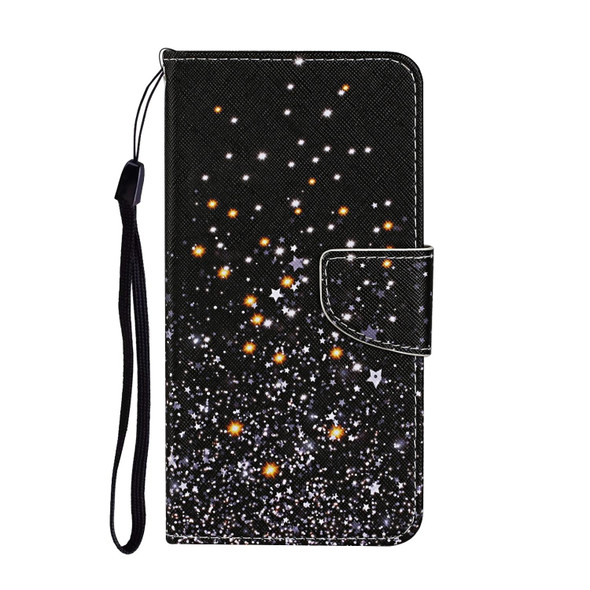 Colored Drawing Pattern Flip Leatherette Case - iPhone 13 Pro(Five-pointed Star)