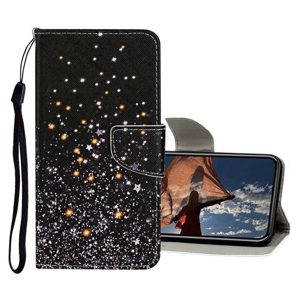 Colored Drawing Pattern Flip Leatherette Case - iPhone 13 Pro(Five-pointed Star)