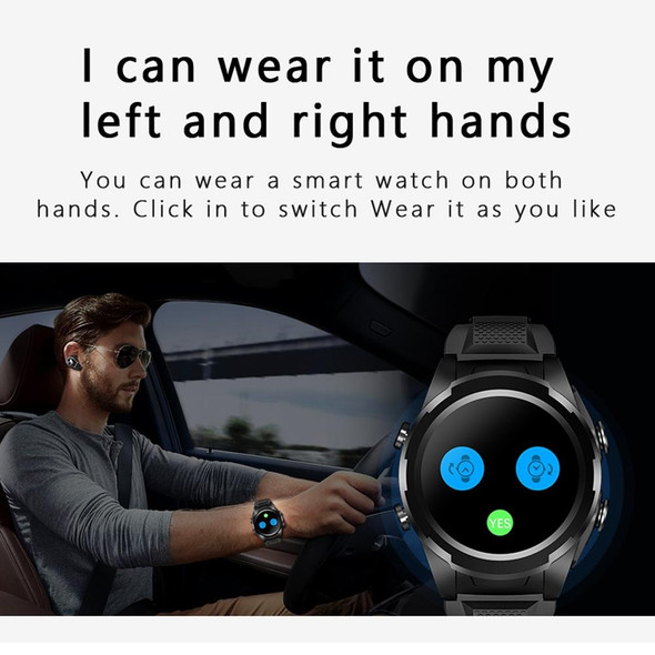 F6 1.28 inch IPS Screen 2 in 1 Bluetooth Earphone Smart Watch, Support Heart Rate & Blood Oxygen Monitoring / Bluetooth Music, Style:Silicone Strap(Black)