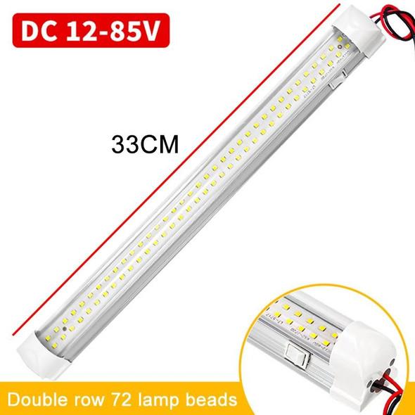 2 PCS ZS-3332 12-85V High Bright 72LEDs RV Dome Light Cabin Light Bar