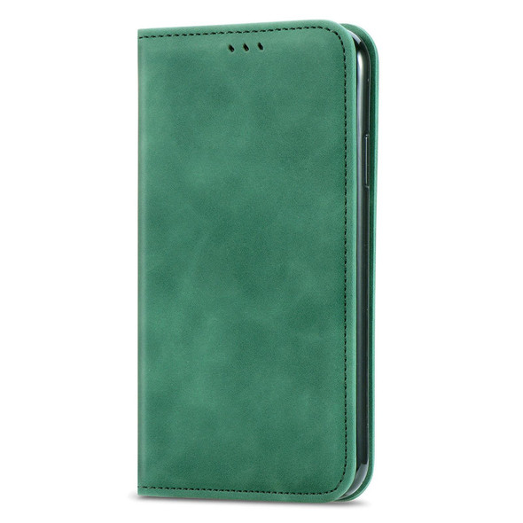 Samsung Galaxy S21 Retro Skin Feel Business Magnetic Horizontal Flip Leather Case with Holder & Card Slots & Wallet & Photo Frame(Green)