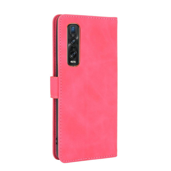 OPPO Find X2 Pro Solid Color Skin Feel Magnetic Buckle Horizontal Flip Calf Texture PU Leather Case with Holder & Card Slots & Wallet(Rose Red)