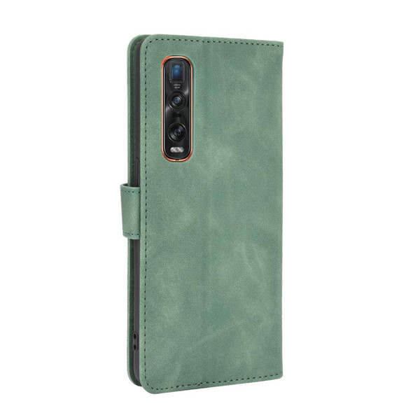 OPPO Find X2 Pro Solid Color Skin Feel Magnetic Buckle Horizontal Flip Calf Texture PU Leather Case with Holder & Card Slots & Wallet(Green)