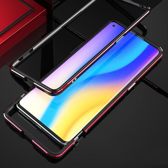 OPPO Reno3 Pro Aluminum Alloy Shockproof Protective Bumper Frame(Black Red)