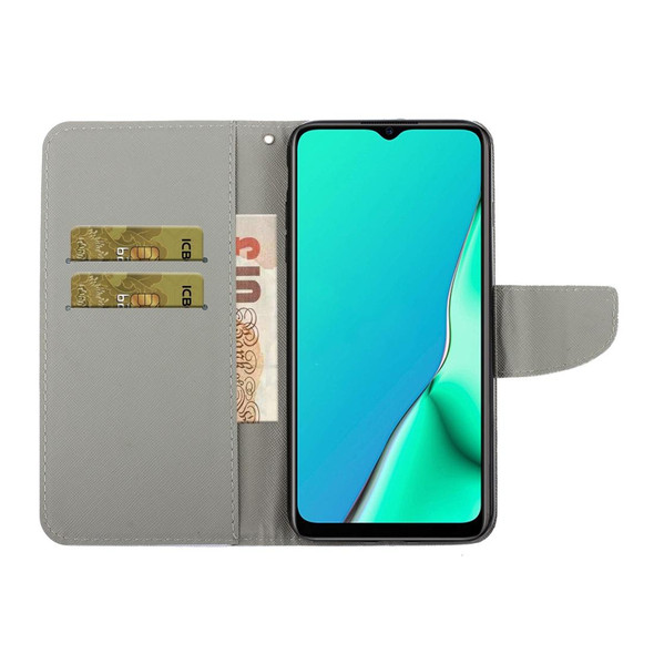 OPPO A5 (2020) Colored Drawing Pattern Horizontal Flip Leather Case with Holder & Card Slots & Wallet(Butterfly and Flowers)