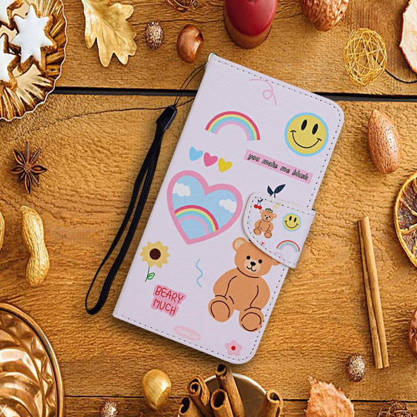 OPPO A9 (2020) Colored Drawing Pattern Horizontal Flip Leather Case with Holder & Card Slots & Wallet(Bear)