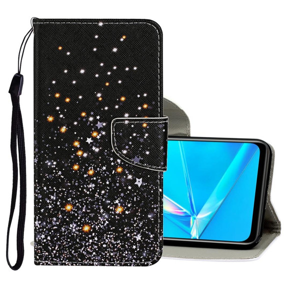 OPPO Realme 5 Pro Colored Drawing Pattern Horizontal Flip Leather Case with Holder & Card Slots & Wallet(Starry Sky)