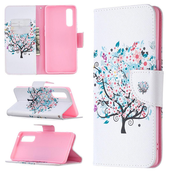 OPPO Find X2 Neo Colored Drawing Pattern Horizontal Flip Leather Case with Holder & Card Slots & Wallet(Tree)