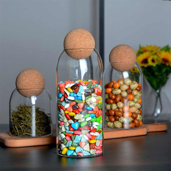 Glass Jar with Wooden Lid Ball