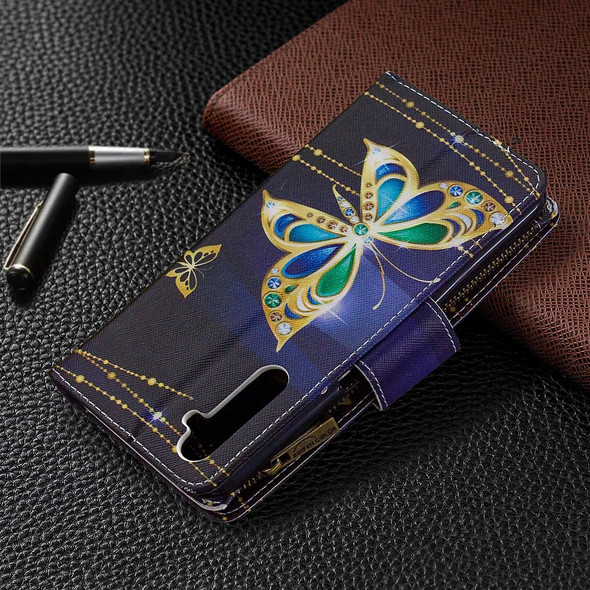 OPPO Realme 6 Pro Colored Drawing Pattern Zipper Horizontal Flip Leather Case with Holder & Card Slots & Wallet(Big Butterfly)