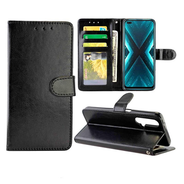 OPPO Realme X3 / X50 Crazy Horse Texture Leather Horizontal Flip Protective Case with Holder & Card Slots & Wallet & Photo Frame(Black)