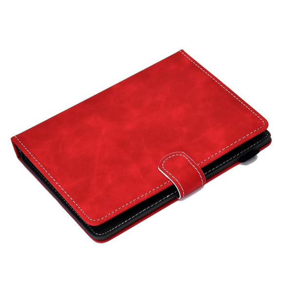 10 inch Tablet PC Universal Cowhide Texture Horizontal Flip Leatherette Case with Holder & Card Slots & Pen Slot(Red)