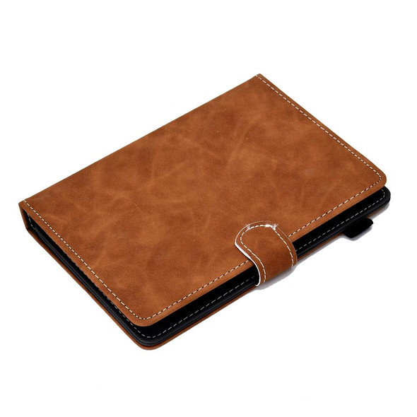 10 inch Tablet PC Universal Cowhide Texture Horizontal Flip Leatherette Case with Holder & Card Slots & Pen Slot(Brown)