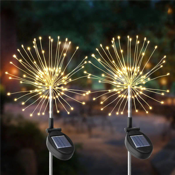 Solar Powered LED Fireworks Lights for Garden and Patio Decor