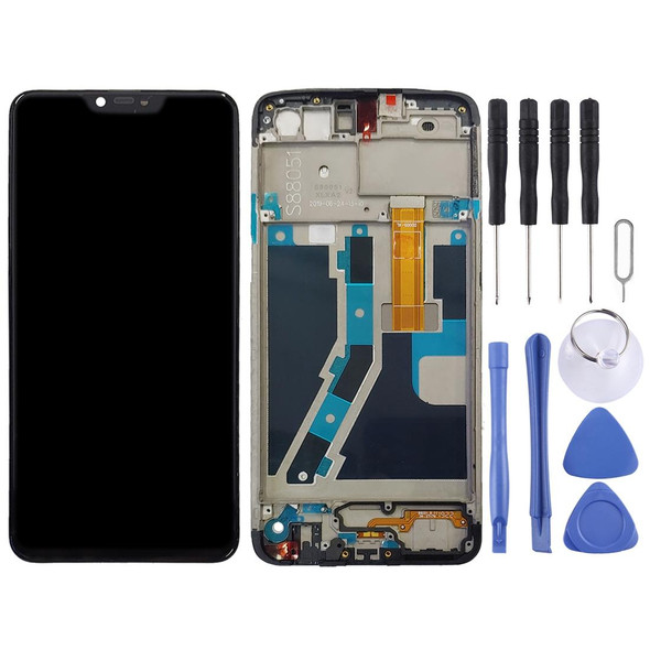 LCD Screen and Digitizer Full Assembly with Frame for OPPO A5 / A3s(Black)