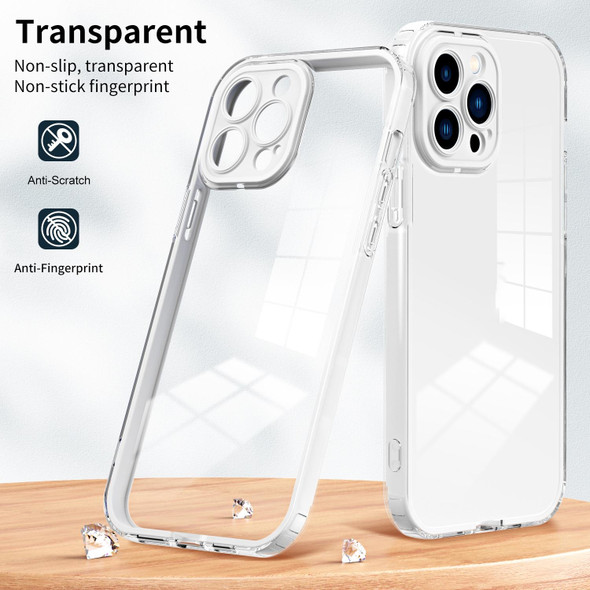 3 in 1 Clear TPU Color PC Frame Phone Case - iPhone 11 Pro Max(White)