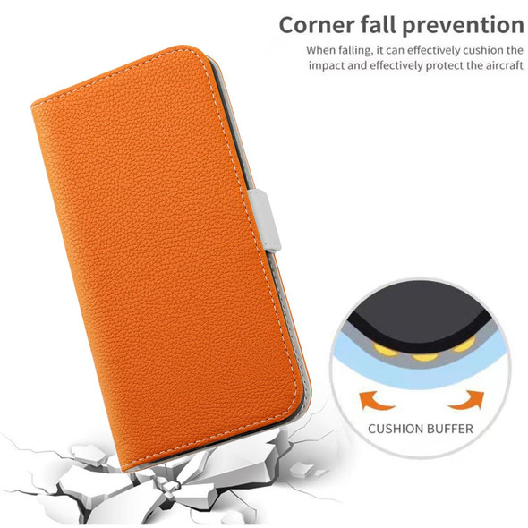 OPPO Reno6 Pro 5G Foreign Candy Color Litchi Texture Leather Phone Case(Orange)