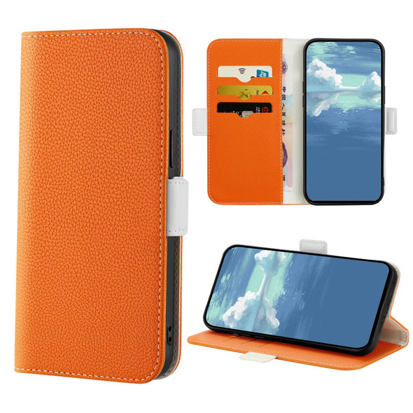 OPPO Reno7 5G Foreign Candy Color Litchi Texture Leather Phone Case(Orange)