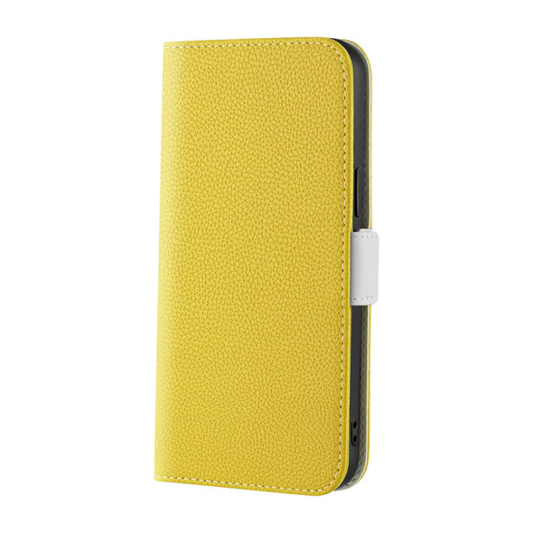 OPPO A96 Foreign Candy Color Litchi Texture Leather Phone Case(Yellow)