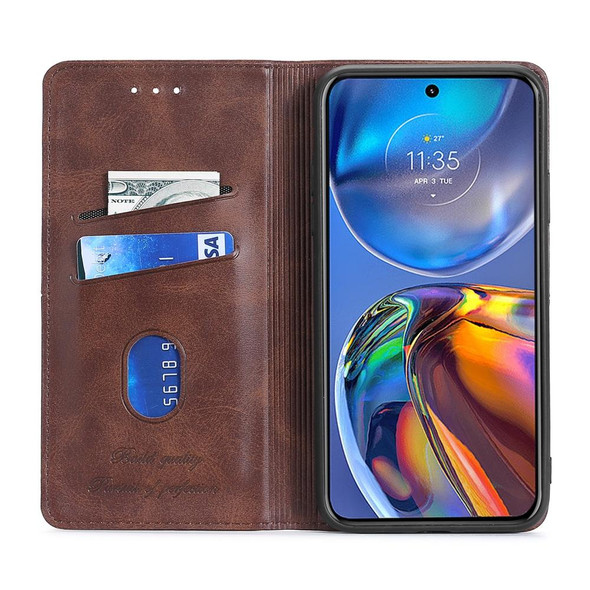 OPPO Reno7 4G/F21 Pro 4G Cow Texture Magnetic Horizontal Flip Leather Phone Case(Blue)