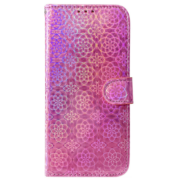 OPPO Realme 8i Colorful Magnetic Buckle Leather Phone Case(Pink)