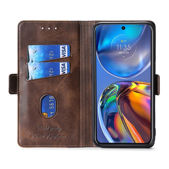 OPPO Reno7 4G/F21 Pro 4G Contrast Color Side Buckle Leather Phone Case(Blue + Grey)