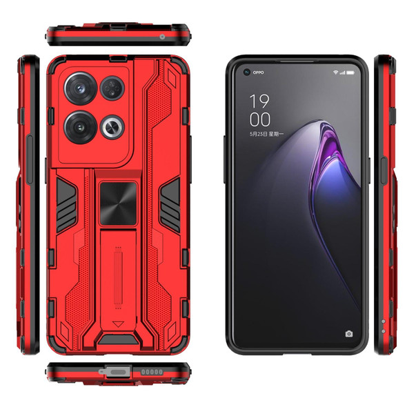 OPPO Reno8 Pro 5G Supersonic PC + TPU Shock-proof Phone Case(Red)