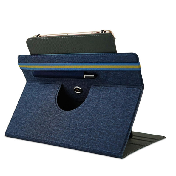 10 inch Cloth Texture Horizontal Flip Universal Tablet PC Leatherette Case with Pen Slot(Blue)