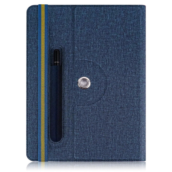 10 inch Cloth Texture Horizontal Flip Universal Tablet PC Leatherette Case with Pen Slot(Blue)