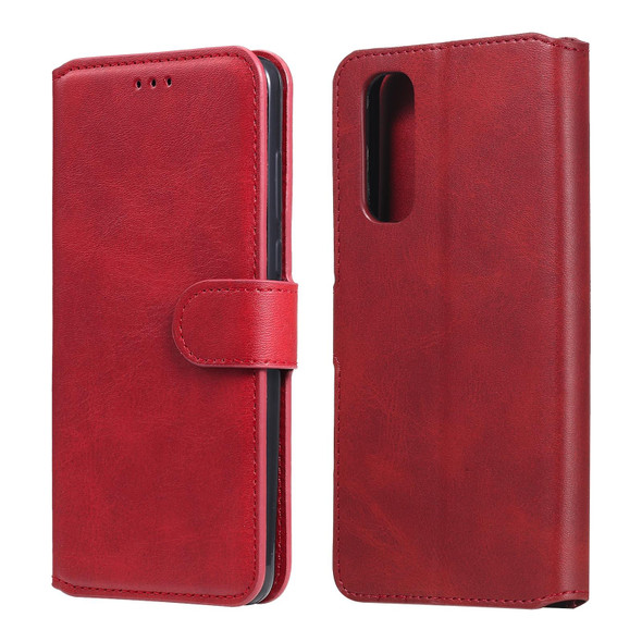 OPPO Realme 7 / Narzo 20 Pro Classic Calf Texture PU + TPU Horizontal Flip Leather Case, with Holder & Card Slots & Wallet(Red)