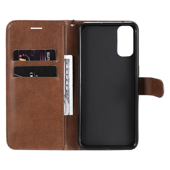Oppo Reno4 5G Solid Color Horizontal Flip Protective Leather Case with Holder & Card Slots & Wallet & Photo Frame & Lanyard(Brown)