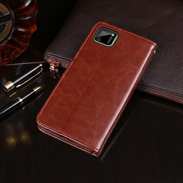 OPPO Realme C11 idewei Crazy Horse Texture Horizontal Flip Leather Case with Holder & Card Slots & Wallet(Brown)