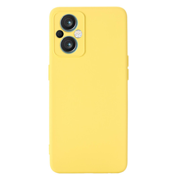 OPPO A96 5G/Reno7 Z 5G Global/ Reno7 Lite 5G/F21 Pro 5G Global/Reno8 Lite 5G Global Pure Color Liquid Silicone Shockproof Full Coverage Phone Case(Yellow)