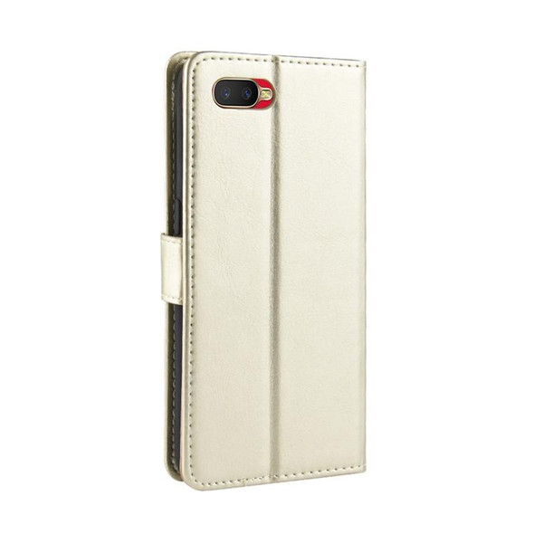 Oppo Reno A Retro Crazy Horse Texture Horizontal Flip Leather Case with Holder & Card Slots & Photo Frame(Gold)