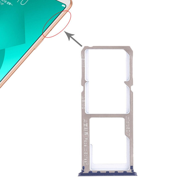 2 x SIM Card Tray + Micro SD Card Tray for OPPO A83(Blue)