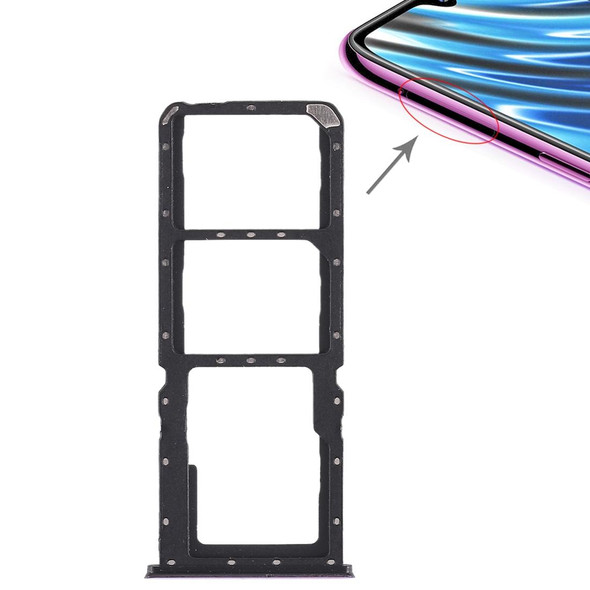 2 x SIM Card Tray + Micro SD Card Tray for OPPO A7x / F9 / F9 Pro / Realme 2 Pro(Purple)