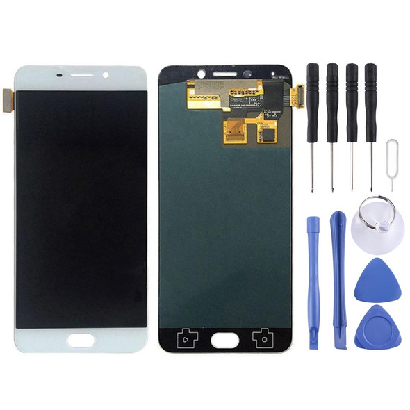 Original OLED Material LCD Screen and Digitizer Full Assembly for OPPO R9 / F1 Plus(White)