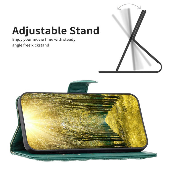 OPPO A74 5G / A93 5G / A54 5G Diamond Lattice Wallet Leather Flip Phone Case(Green)