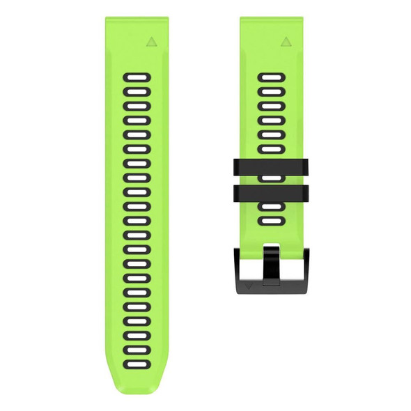 Garmin Fenix 3 HR 26mm Silicone Sports Two-Color Watch Band(Lime+Black)