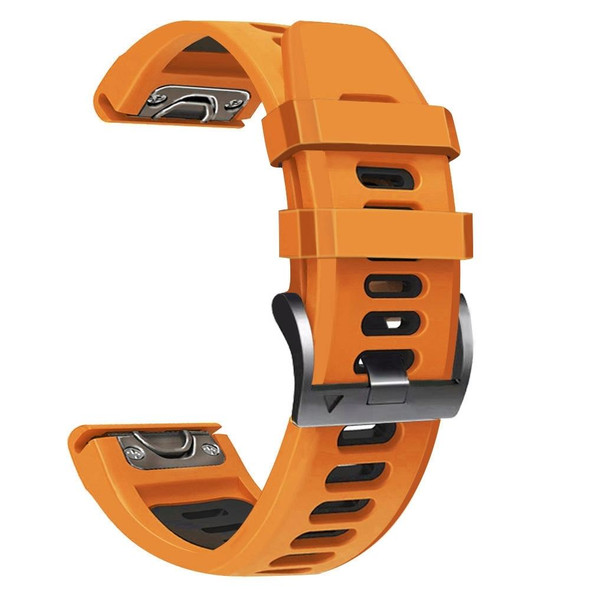 Garmin Fenix 3 26mm Silicone Sports Two-Color Watch Band(Orange+Black)