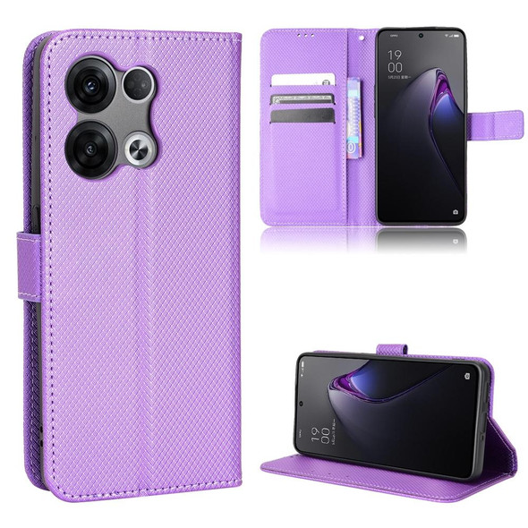 OPPO Reno8 Pro Diamond Texture Leather Phone Case(Purple)
