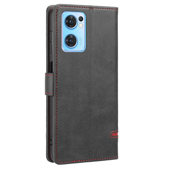 OPPO Reno7 5G Classic Wallet Flip Leather Phone Case(Black)