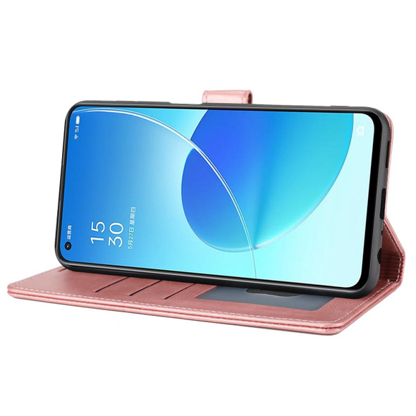 OPPO Reno6 5G Classic Wallet Flip Leather Phone Case(Pink)