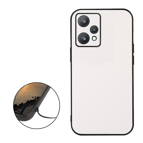 OPPO Realme 9 Pro Accurate Hole Two-color Litchi Texture PU Phone Case(White)