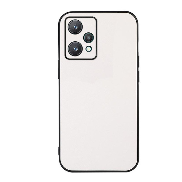 OPPO Realme 9 Pro Accurate Hole Two-color Litchi Texture PU Phone Case(White)