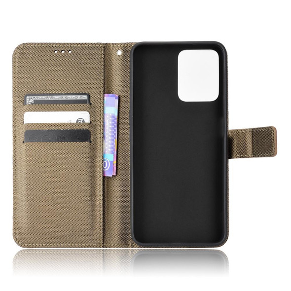 OPPO Realme C35 Diamond Texture Leather Phone Case(Brown)
