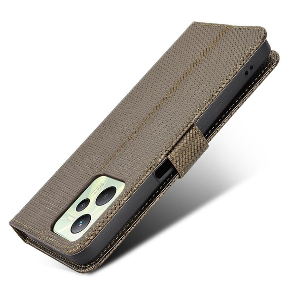 OPPO Realme C35 Diamond Texture Leather Phone Case(Brown)